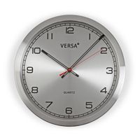 reloj de pared en aluminio plateado 30 cm
