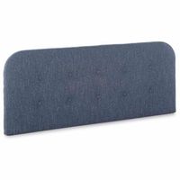 cabecero tapizado saona 150x60 cm color azul acolchado con espuma botones en capitone 8 cm de grosor incluye herrajes para colgar