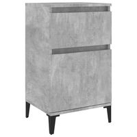 mesita de noche  mesa auxiliar  mesilla gris hormigon 40x35x70 cm