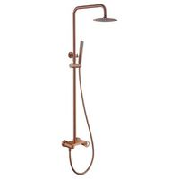set de ducha monomando oro rosa en acero y laton con acabado pvd