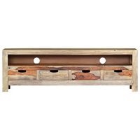 mueble tv  mueble de salon  armario tv madera maciza de sheesham 130x30x40 cm