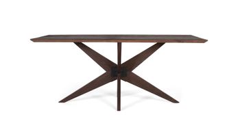 Mesa de comedor rectangular en madera de mango wengué 180cm