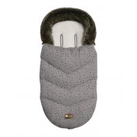 saco cubrepies luxury fur dots gris