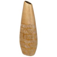 jarron de ceramica dorado 12x7x35