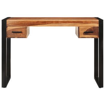 Escritorio | Mesa De Trabajo Con 2 Cajones Madera Maciza De Acacia 110x50x77 Cm