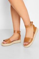 sandalias de esparto camel anchas