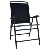 pack 2 uds sillas plegables de jardin  silla de exterior  sillon textilene negro