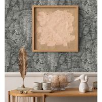 papel pintado vinilico diseno de elefantes dios hindu ganesha shabby chic color gris oscur - chaisia 8809 de gaulan - rollo de 10 m x 053 m