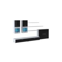 salon modular con mueble de tv 296 cm beta blanco - negro 300 x 189 x 42 cm