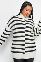 yours jersey blanco con rayas negras en contraste mujer curvy y tallas grandes yours