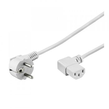 Goobay Cable de Alimentación para CPU Acodado CEE7/C13 2m Blanco