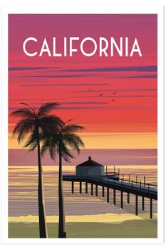 Póster de la ciudad de california sin marco 20x30cm