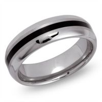 anillo de tungsteno brillante grabado laser
