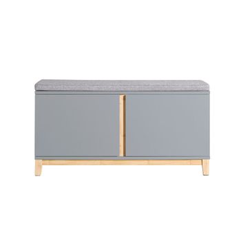 Banco zapatero de entrada con 2 puertas gris