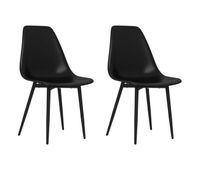 vidaxl sillas de comedor 2 unidades negras pp