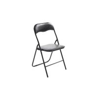 silla plegable con asiento en simil cuero negronegro