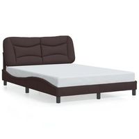 cama matrimonial  cama para adultos  estructura de cama con cabecero de tela marron oscuro 140x190cm cfw710408