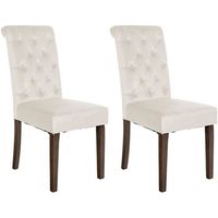 set de 2 sillas de comedor lisburn en tela o terciopelo crema 63x45x98 cm clp