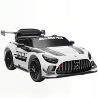 aiyaplay coche electrico para ninos mercedes-amg gt3 evo con mando a distancia motor doble ruedas auxiliares asa musica blanco   aosom espana