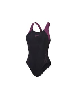 Bañador de Natación Speedo Mujer Hyperboom Splice Racerback Negro/Morado