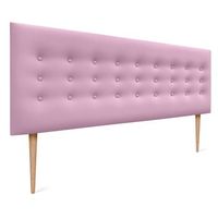 dhome cabecero de polipiel con 3 hileras de botones y patas cabezal tapizado cama lujo rosa 135cm