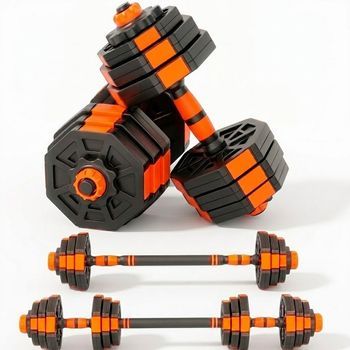 Kit De Mancuernas Ajustables Hexagonales Con Barra Extensora Y Cierres De Seguridad 40kg