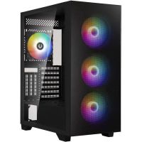 caja pc bitfenix flow black mid-tower atx con vidrio templado y 4 ventiladores argb