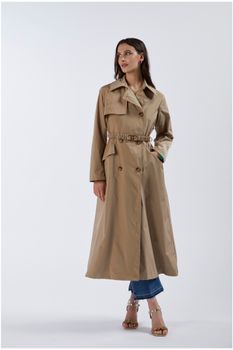 gabardina larga con cinturón ginger
