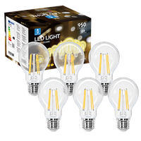 aigostar - bombilla led e27 edison 6w equivalente a 55w blanco calido 2700k 730 lumenes bombilla led vintage decorativa a60 de filamento no regulable cristal transparente pack 6