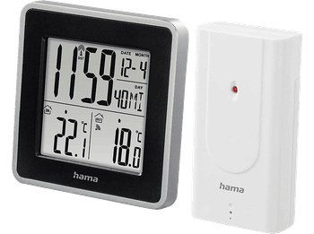 REACONDICIONADO Seminuevo Muy bueno Estación meteorológica - Hama ESW Intro, Temperatura interior y exterior, Hora, Calendario, Alarma, Negro