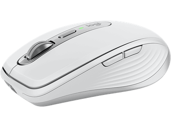 Ratón inalámbrico - Logitech MX Anywhere 3S, Bluetooth, 8000 ppp, Multiplataforma, Botones personalizables, Carga rápida, Multisistema, Blanco