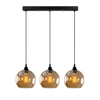 Lámpara De Techo Gold-022 Negro Oro Metal Vidrio 70x20x116 Cm