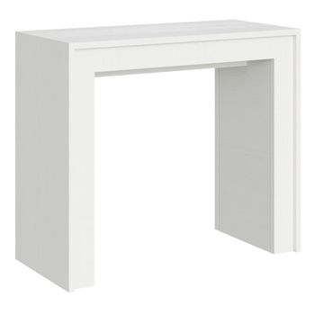 Consola extensible 90x42/302 cm efecto madera fresno blanco