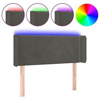cabecero accesorio para dormir dormitorio mueble led 93 x 16 x 7888 cm tela terciopelo gris oscuro tdl0200973
