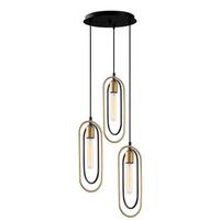 lampara de techo cerco-2021 oro negro metal 38x38x132 cm