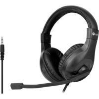 auriculares c-tech mhs-05 con cable usb microfono omnidireccional y control volumen negros
