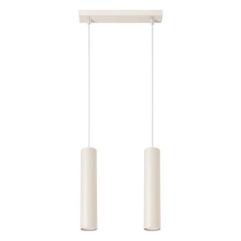 Lámpara colgante vaza beige, 2 luces