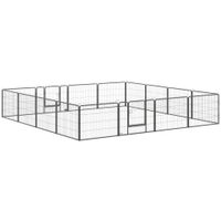 pawhut parque para cachorros 16 segmentos y 60 cm de altura corralito para mascotas perros valla para cachorros jaula para ejercicio y entrenamiento al aire libre malla con 2 puertas de acero gris