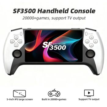 Nueva Consola de Juegos Portátil SF3500, Consola de Juegos Portátil con Pantalla IPS Grande de 5 Pulgadas, Más de 20000 Juegos Integrados, Compatible con Salida de TV