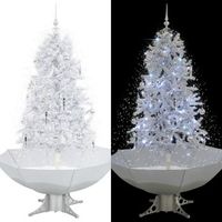arbol de navidad con nieve con base en paraguas blanco 170 cm vidaxl