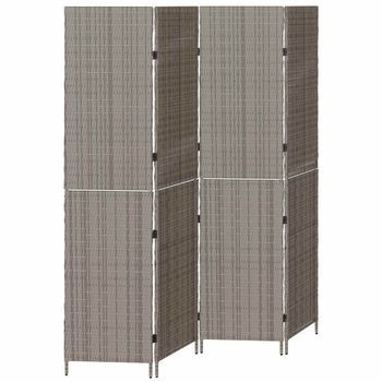 Separador De Habitaciones Gris 195 X 180 Cm Ratán Sintético Vidaxl