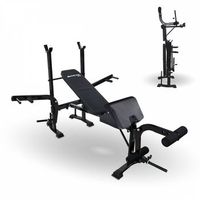 banco de musculacion multifuncional mobiclinic acero plegable ajustable soporte para barras 148x180x1105cm 250kg pressfit