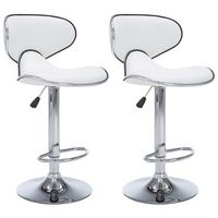 pack 2 uds taburetes de bar  taburete de cocina  taburete alto cuero sintetico blanco