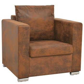 Sillón Marrón 82x73x82 Cm Piel Sintética Vidaxl