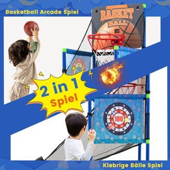 Juego De Baloncesto Arcade Con Marcador Y Efectos De Sonido Que Incluye 2 Pelotas De Baloncesto Y Una Bomba Azul