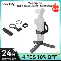 kit de jaula ligera smallrig para vlog para dji osmo pocket 4p  4  3 xtra muse con capacidad de carga de 500g y mini tripode para grabacion con doble camara