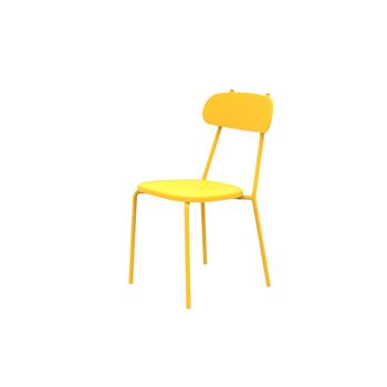 Conjunto de 4 sillas de jardín de metal amarillo 45x53 cm 84h