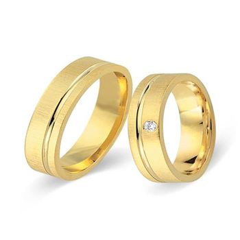 Alianzas 8 quilates oro amarillo con diamante