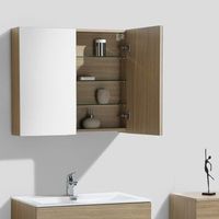 armario espejo bano 80cm montado siena roble claro