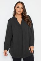 yours tunica negra con textura mujer curvy y tallas grandes yours